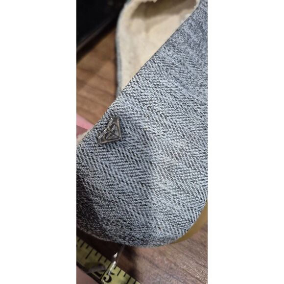 Y2K Roxy 9.5 Heather Gray Slip on Flats Shoe Fleece Lind Comfort Toe Grommet EUC - Picture 8 of 8